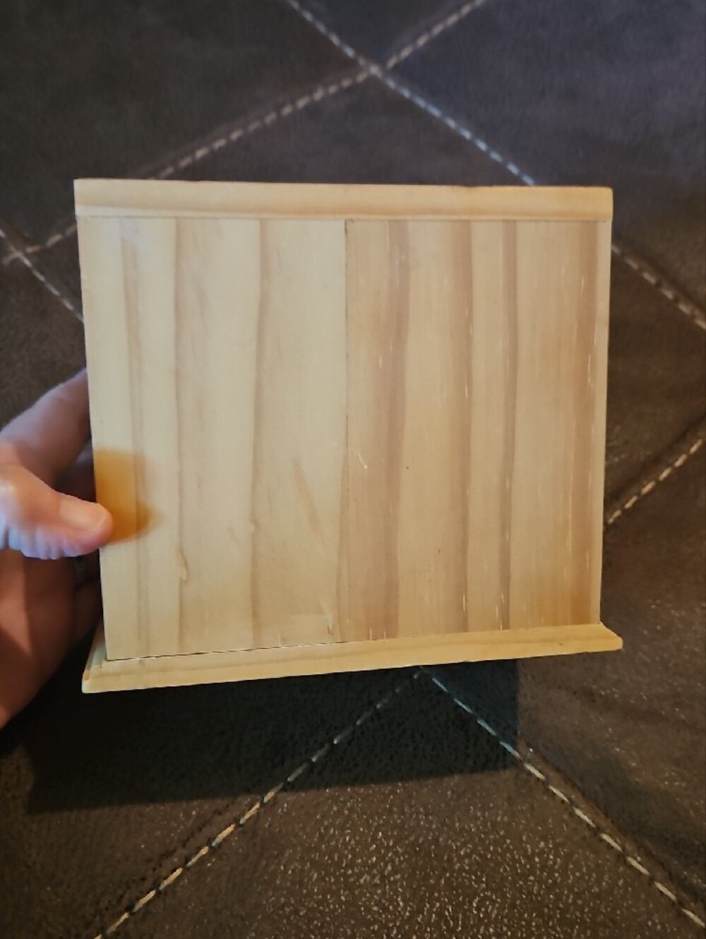 Wooden Recipe Box with Decorative Cottagcore Front in Cream and Natural Wood - Picture 5 of 13